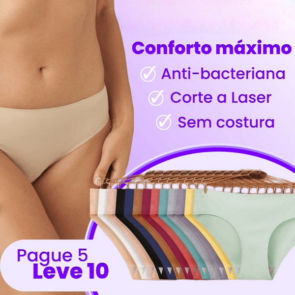 Calcinha Feminix Comfort™ - Microfibra e Corte a Laser - Pague 5 e Leve 10