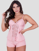Baby Doll Alcinha Fina Detalhes Renda Pijama