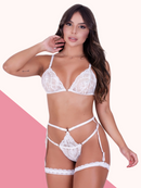Conjunto Lingerie Renda Gladiadora Completo