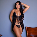 Camisola Transparente Sensual de Tule e Renda com Calcinha