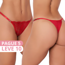 Calcinha Fio Duplo Renda com Regulagem (Pague 5 Leve 10)