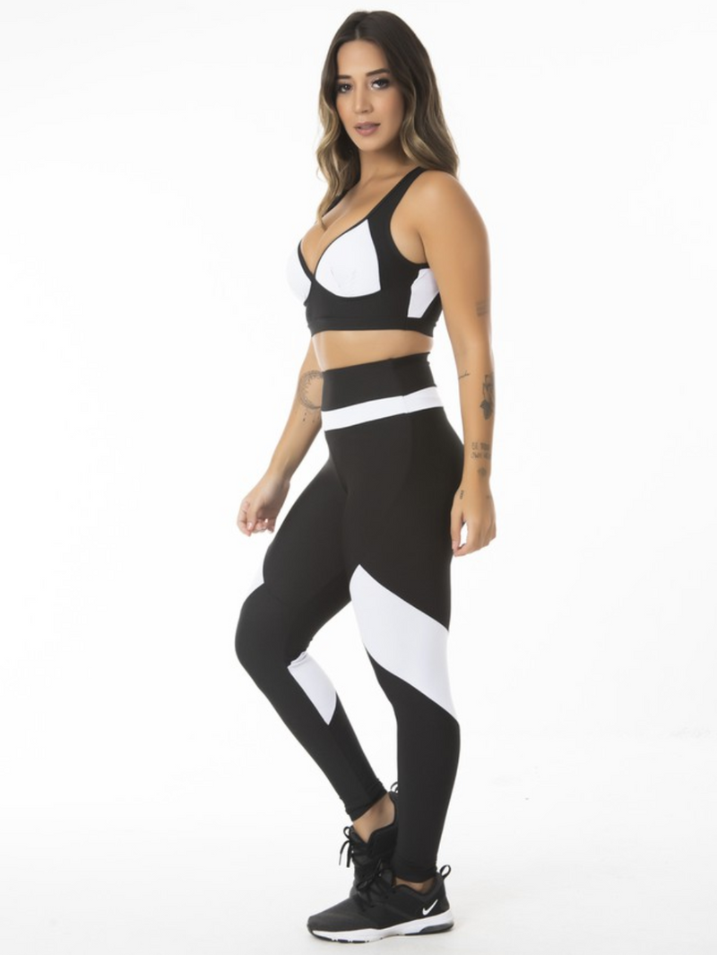 Conjunto Fitness Legging + Top Bicolor