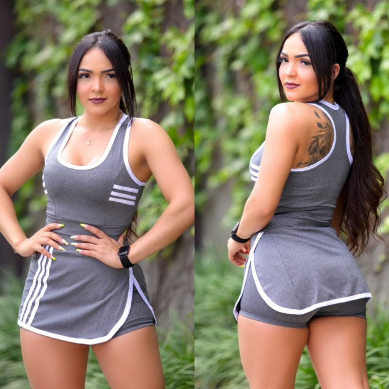 Conjunto de Short Saia para academia Musculação e Caminhada