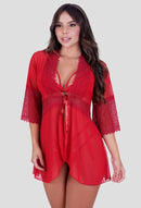 Robe em Tule Detalhes Em Renda Lingerie