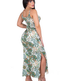 Vestido Floral Canelado Casual