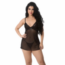 Camisola Sexy Tule Transparente Decote Costas Com Calcinha