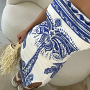 Vestido Estampado Luxo Tomara Que Caia Com Fenda Mídi Ribana