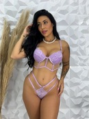Conjunto Lingerie Cropped com Tule Strep