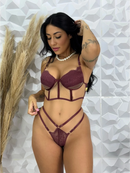 Conjunto Lingerie Cropped com Tule Strep
