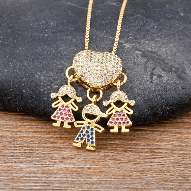 Colar Amor de Mãe - Banhado a Ouro 18k + Zircônias Coloridas