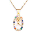 Colar Iniciais com Zircônias Coloridas - Coleção Rainbow