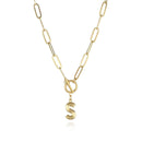 Colar Letras Iniciais com Corrente elos e fecho em T