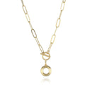 Colar Letras Iniciais com Corrente elos e fecho em T