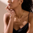 Colar Duplo Malha + Pendente Banhado a Ouro 18K | Coleção Firenze