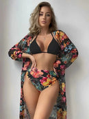 Conjunto Elegante - 3 Peças - Biquíni + Saída de Praia