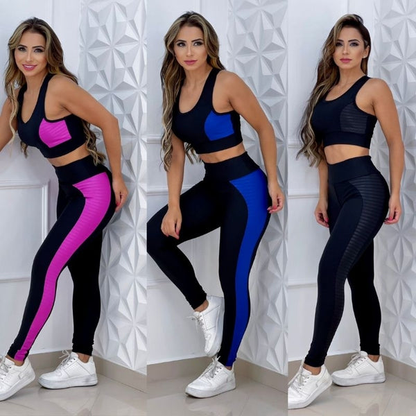 Conjunto Calça Legging Suplex Cós Alto + Top com Bojo