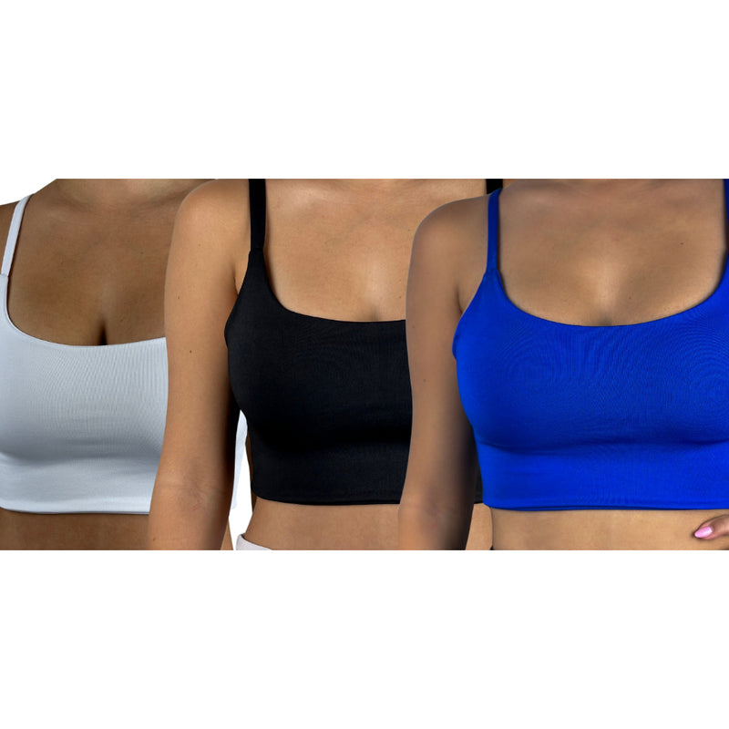 KIT 3 Tops com Alça Cropped Forrado Academia