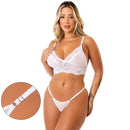 Kit 2 Conjunto Lingerie Sexy de Renda e Tule Fio Dental