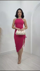 Vestido Midi com Fenda Lateral Costa Nua